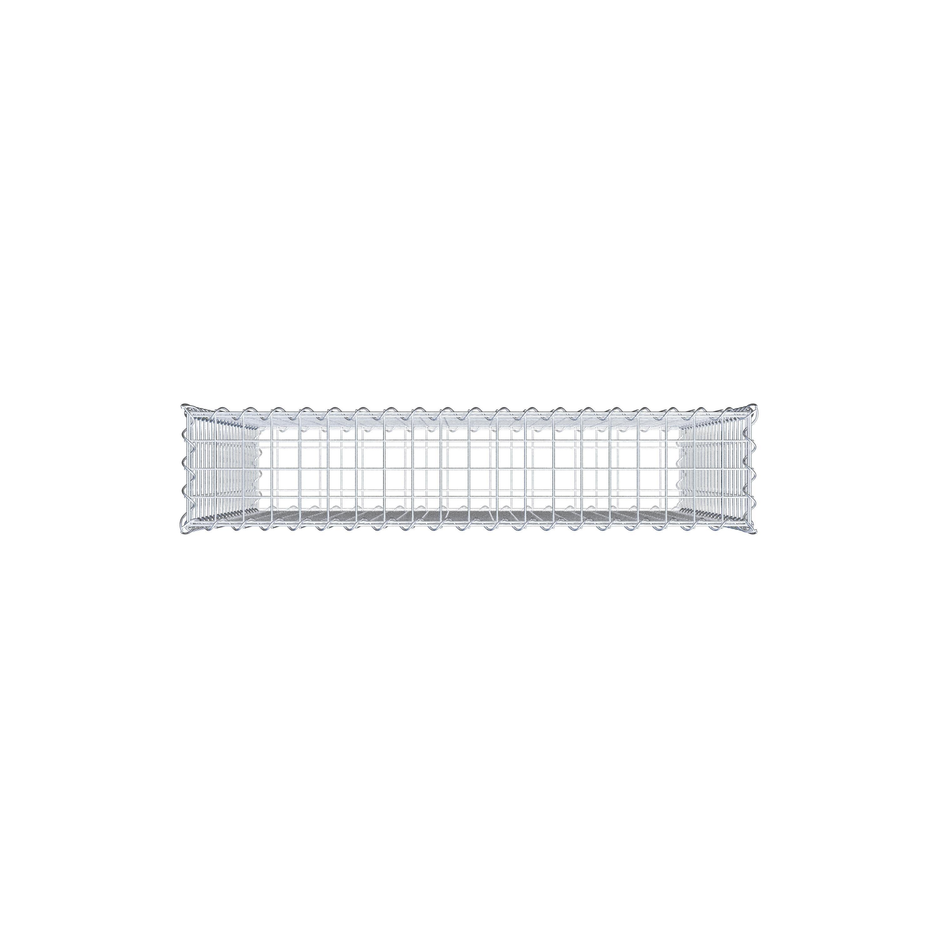 Gabião 100 cm x 100 cm x 20 cm (C x A x P), malhagem 5 cm x 5 cm, espiral