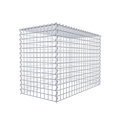 Opvokset gabion type 3 100 cm x 70 cm x 50 cm (L x H x D), maskestørrelse 5 cm x 5 cm, spiral