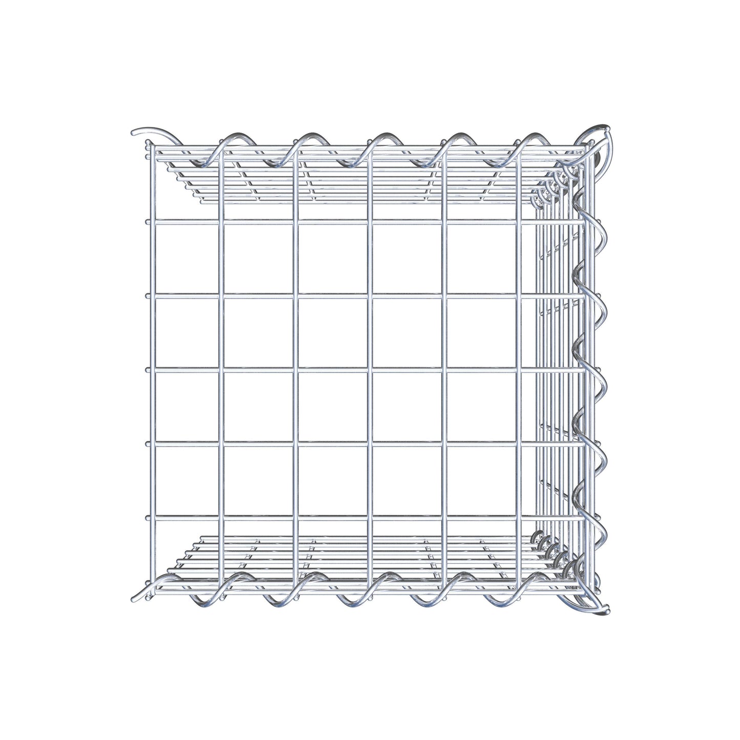 Aangegroeide schanskorf type 4 30 cm x 30 cm x 30 cm (L x H x D), maaswijdte 5 cm x 5 cm, spiraal