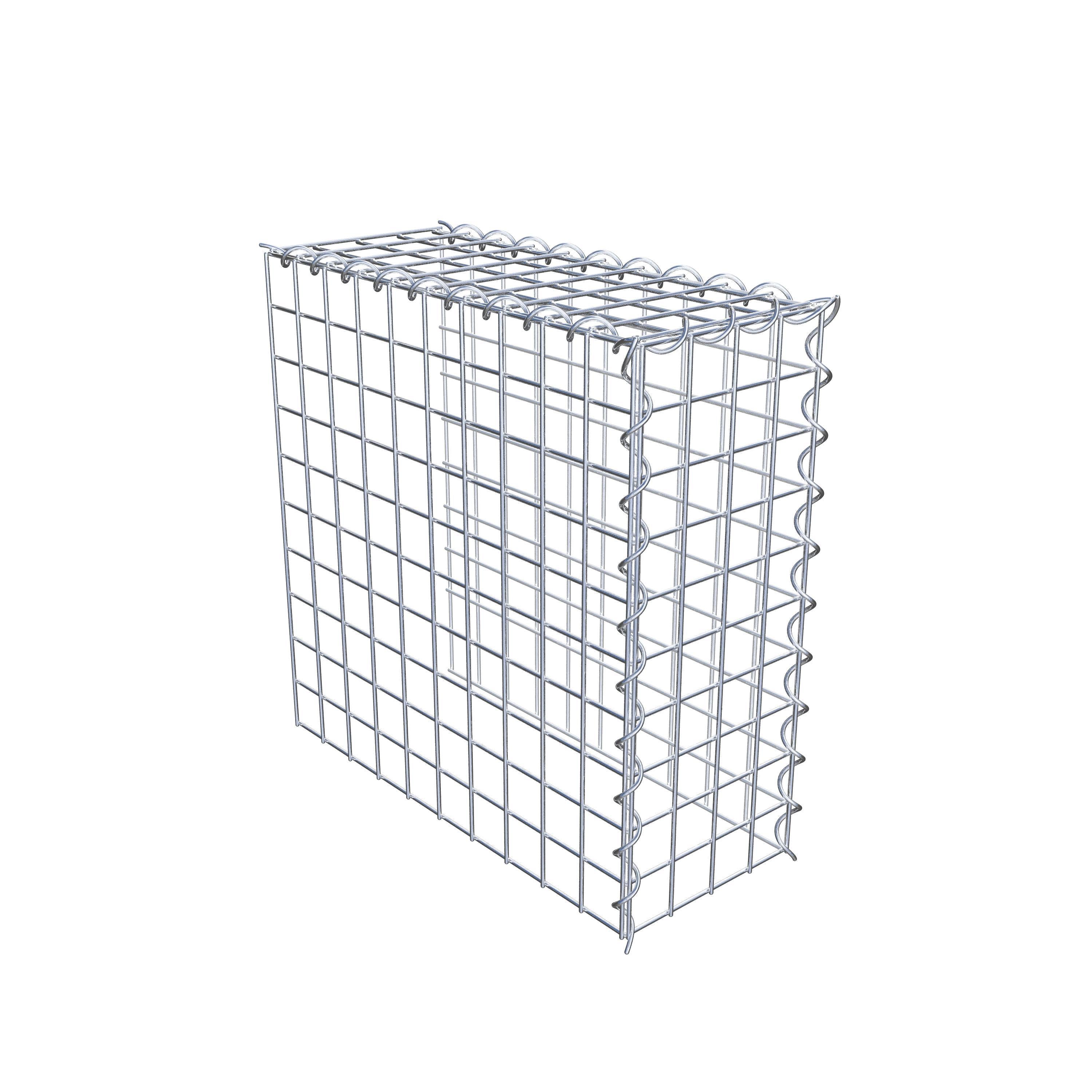 Opvokset gabion type 4 50 cm x 50 cm x 20 cm (L x H x D), maskestørrelse 5 cm x 5 cm, spiral