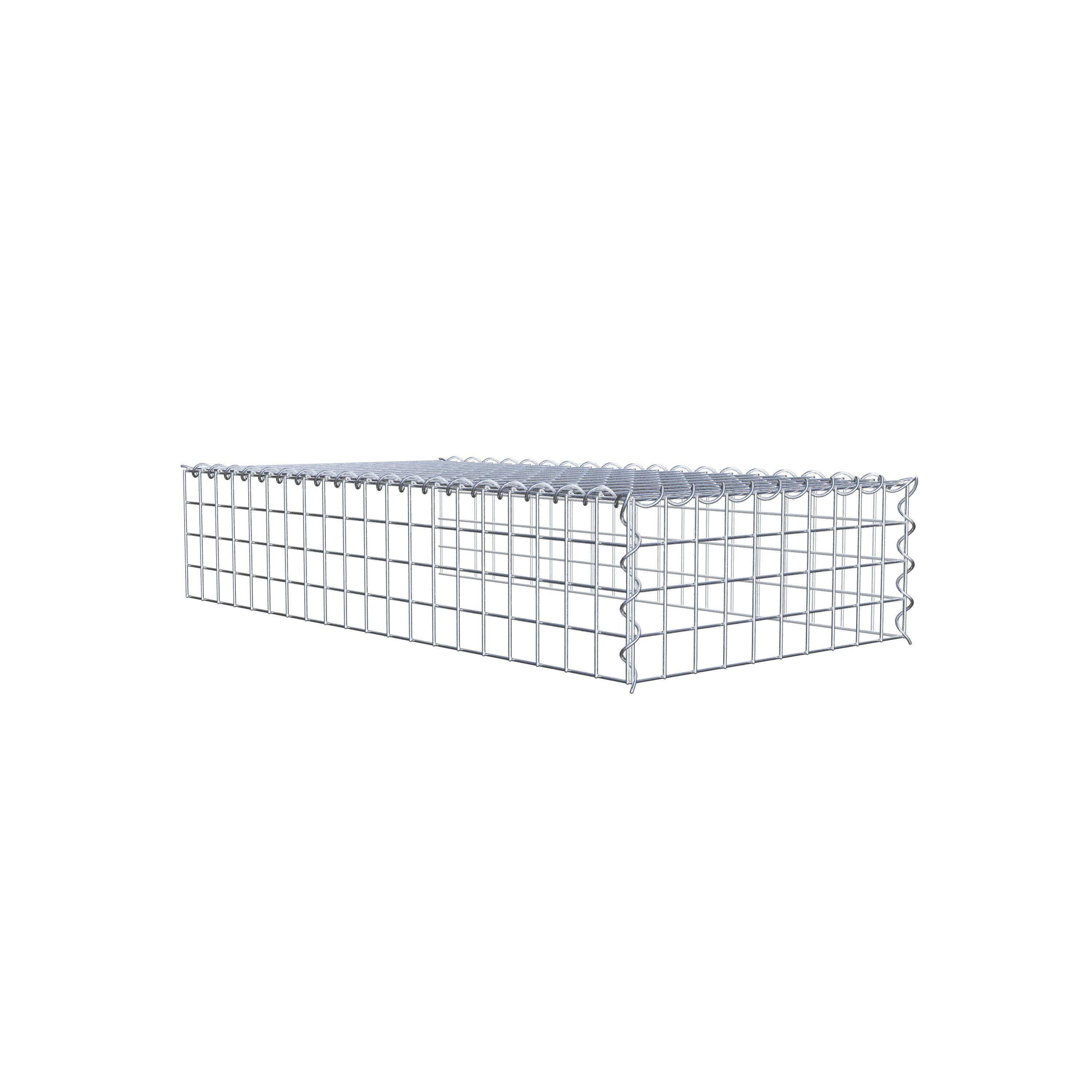 Opvokset gabion type 4 100 cm x 20 cm x 50 cm (L x H x D), maskestørrelse 5 cm x 5 cm, spiral