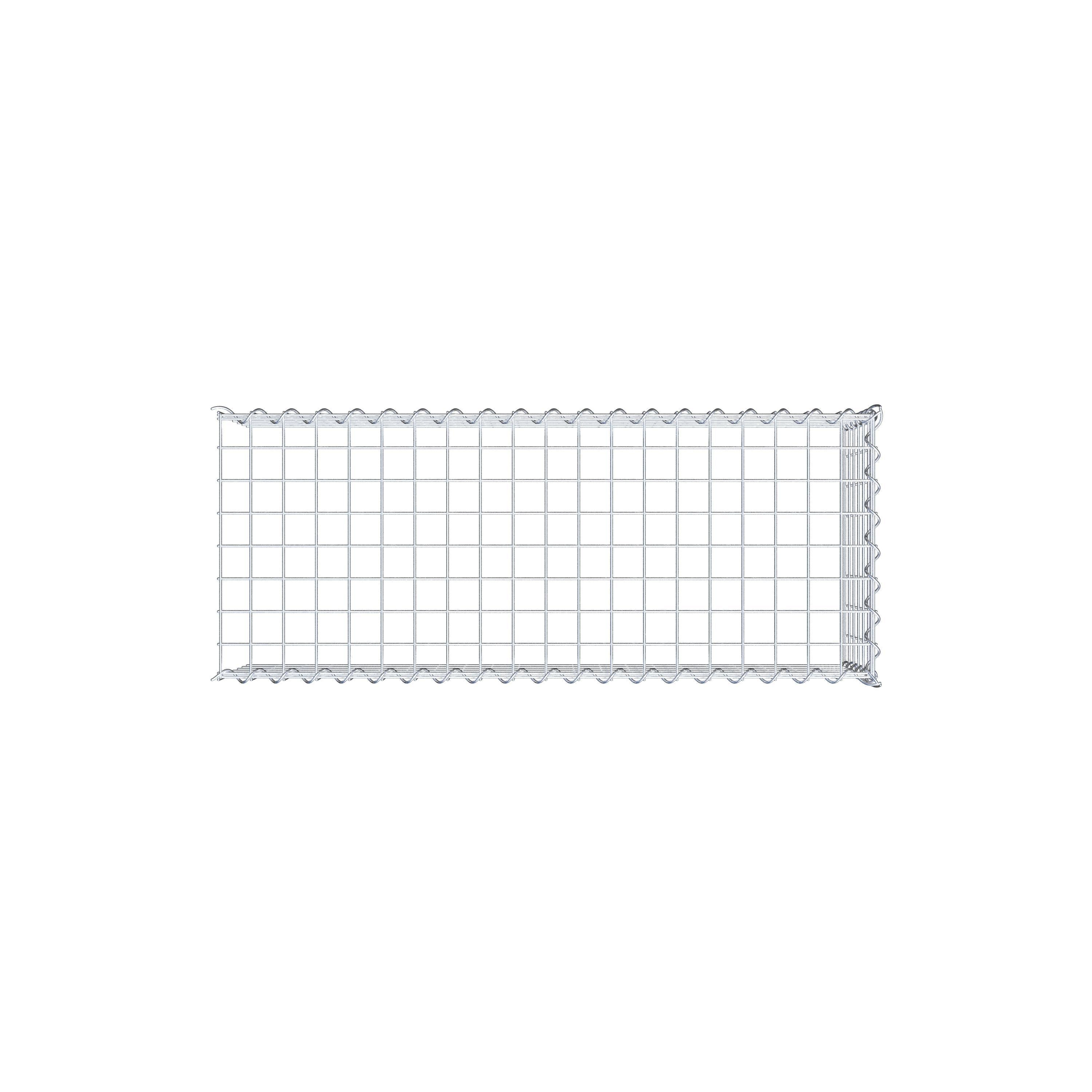 Opvokset gabion type 4 100 cm x 30 cm x 40 cm (L x H x D), maskestørrelse 5 cm x 5 cm, spiral