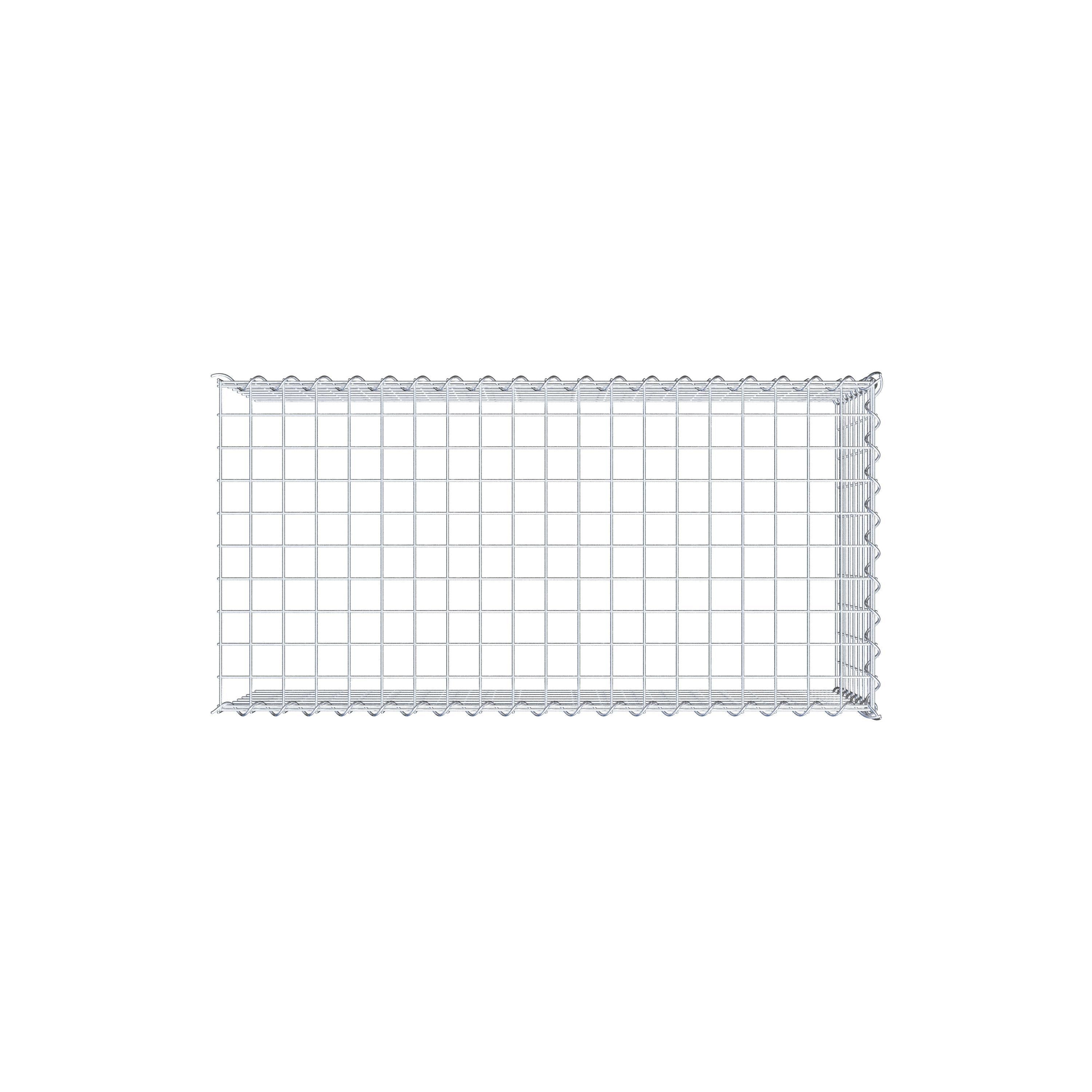 Opvokset gabion type 4 100 cm x 40 cm x 50 cm (L x H x D), maskestørrelse 5 cm x 5 cm, spiral