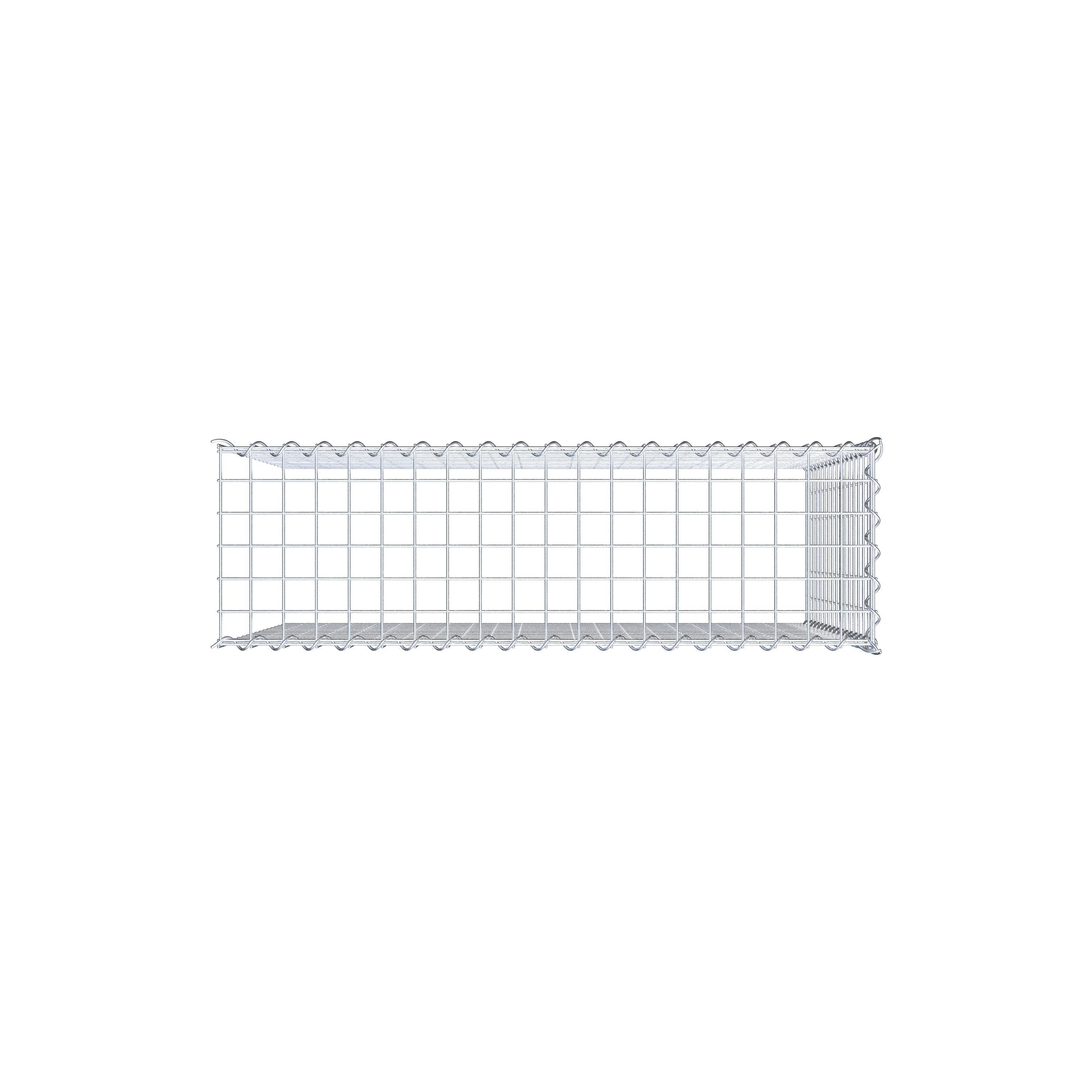 Opvokset gabion type 4 100 cm x 80 cm x 30 cm (L x H x D), maskestørrelse 5 cm x 5 cm, spiral