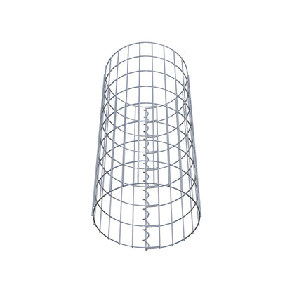 Gabion column around 37 cm diameter, 80 cm height, mesh size 5 cm x 10 cm