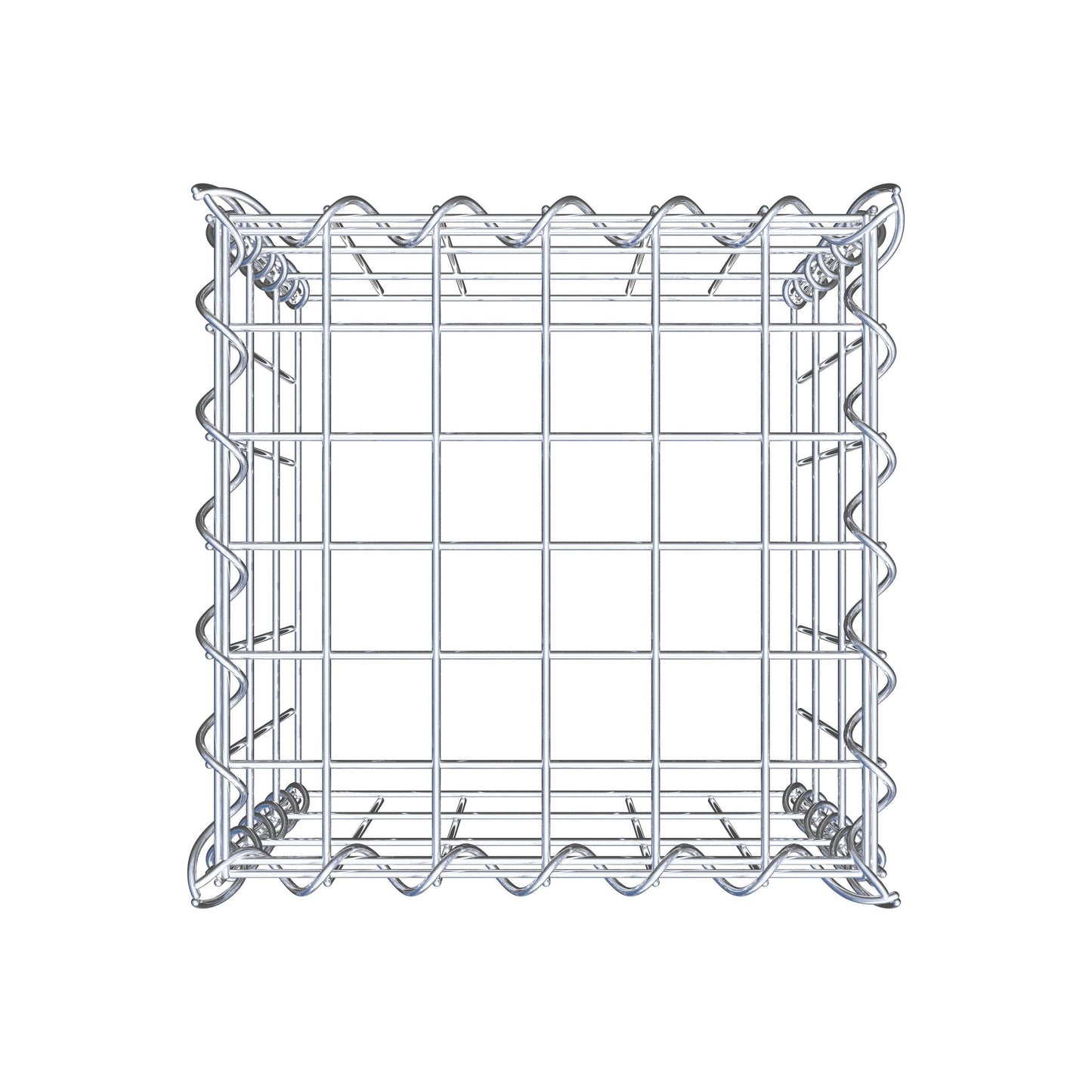 Gabião tipo 3 30 cm x 30 cm x 30 cm (C x A x P), malhagem 5 cm x 10 cm, espiral