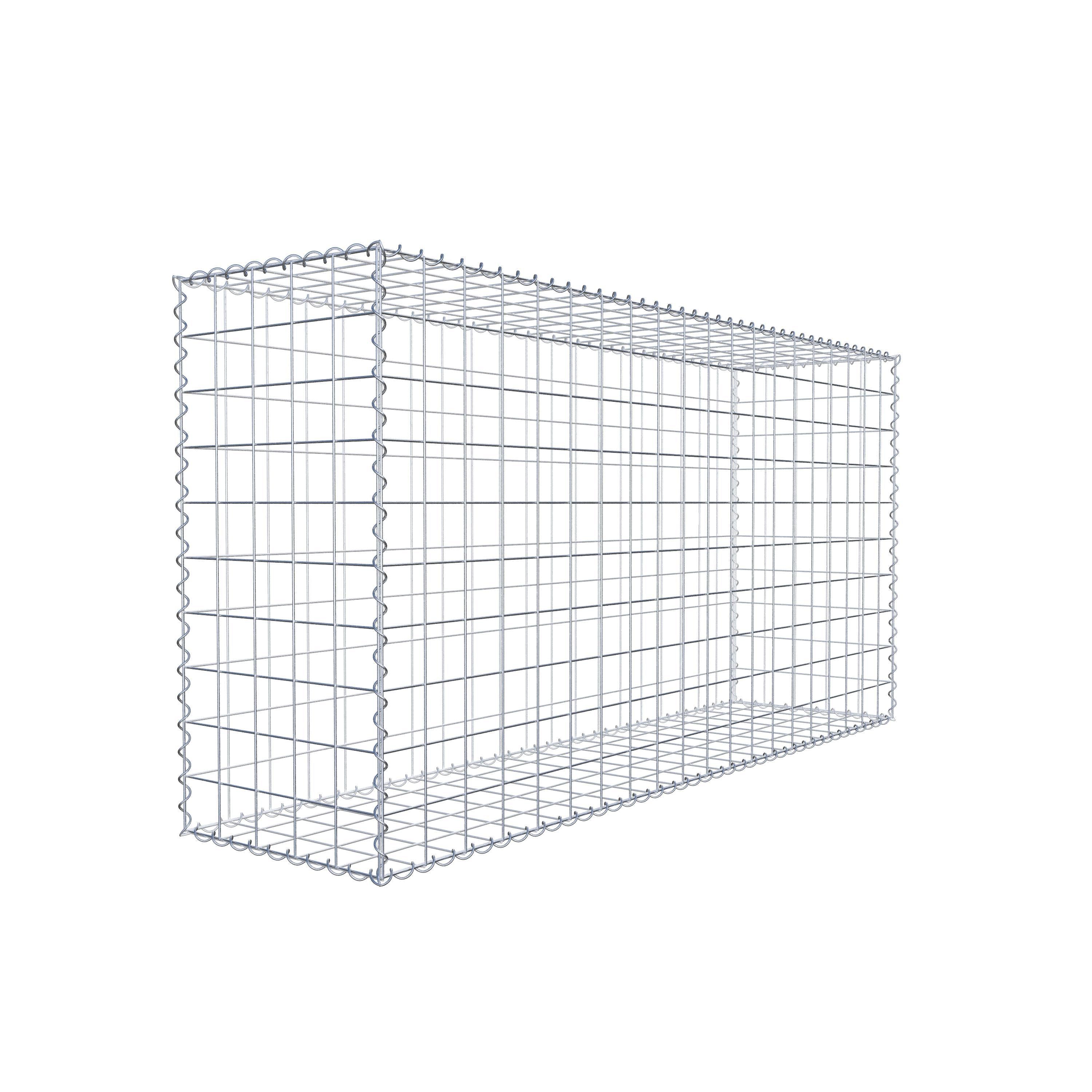 Gabion 200 cm x 100 cm x 50 cm (L x H x D), maskestørrelse 10 cm x 10 cm, spiral