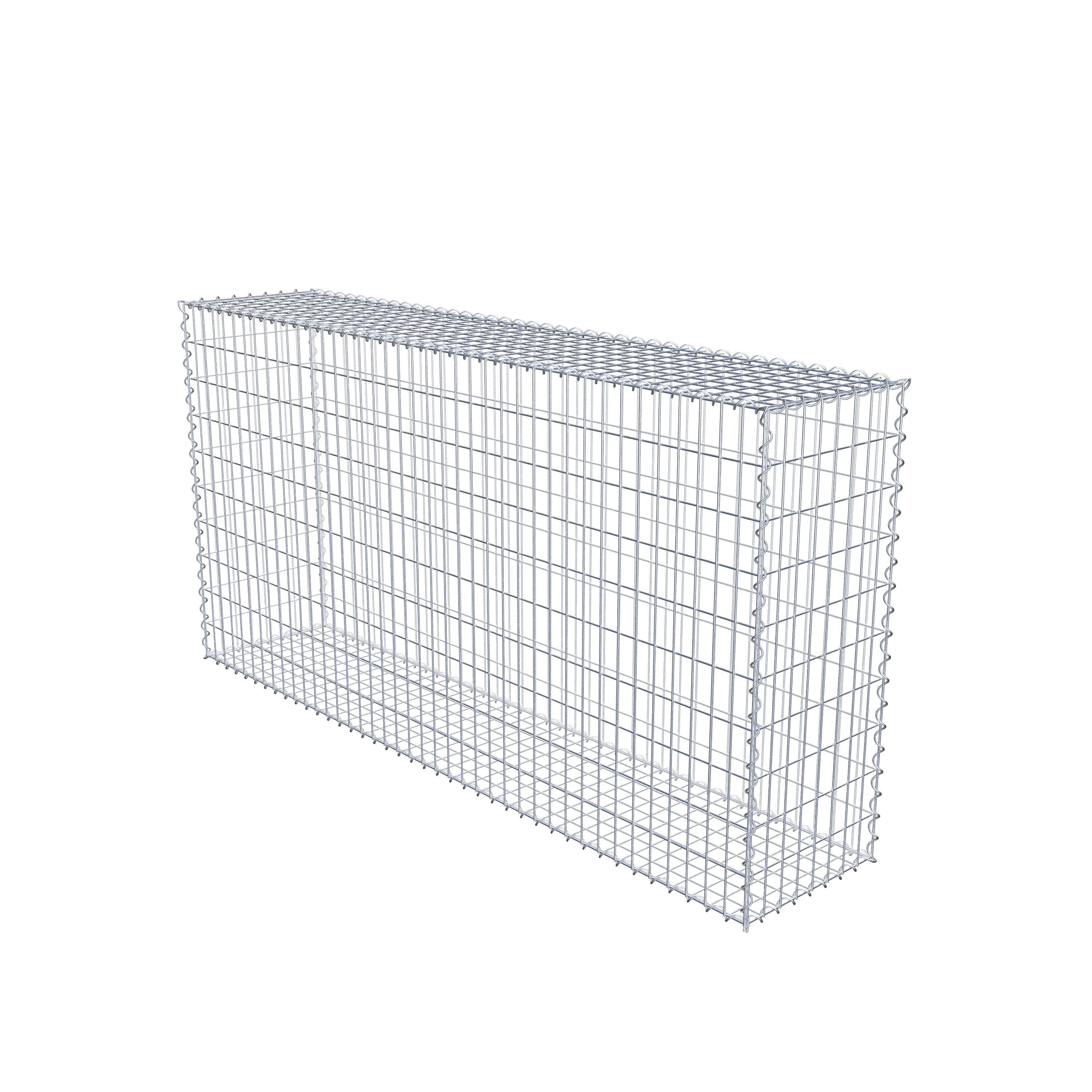 Gabion 200 cm x 100 cm x 40 cm (L x H x D), maskestørrelse 5 cm x 10 cm, spiral