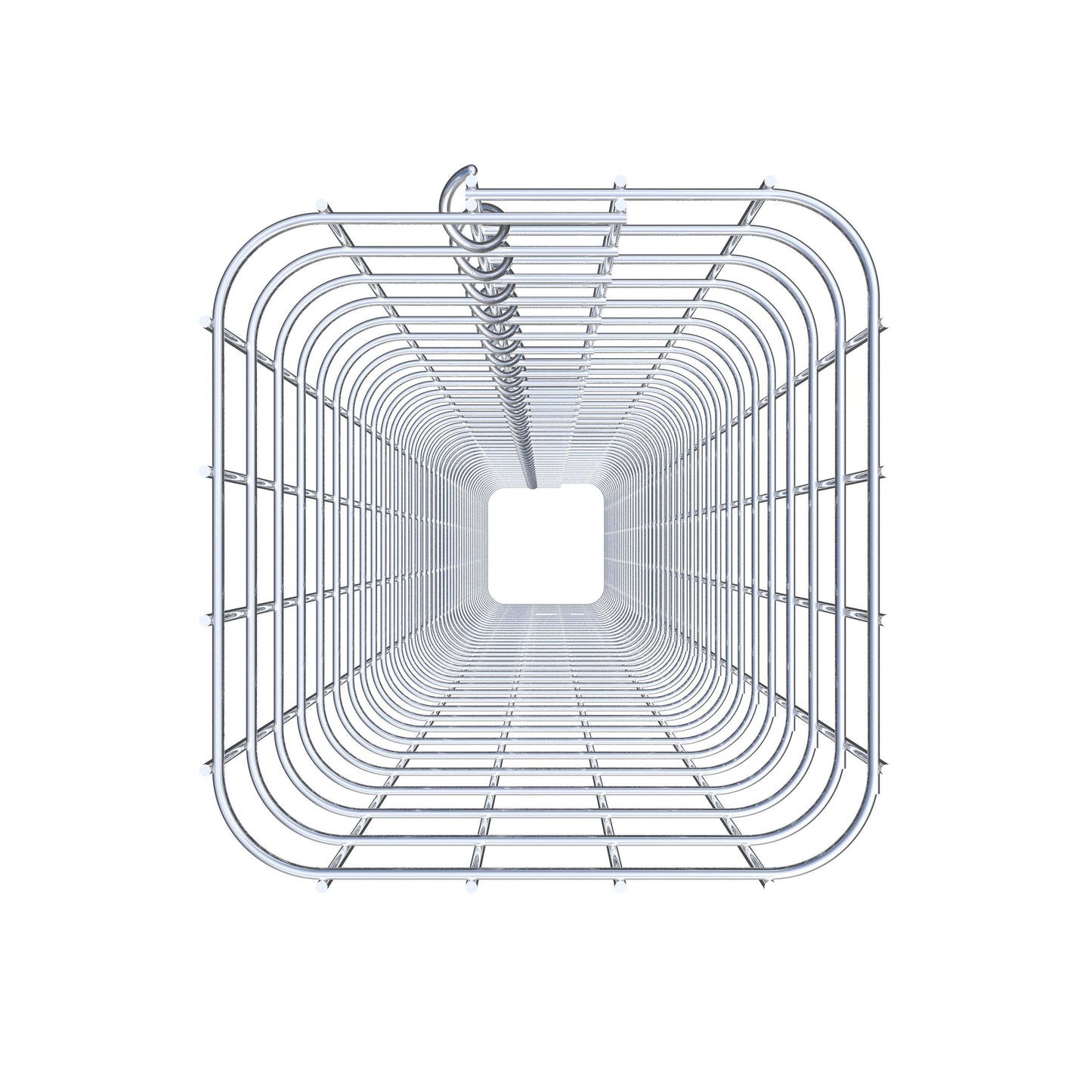 Rektangulär varmförzinkad gabionpelare, 22 cm x 22 cm, 200 cm hög, MW 5 cm x 5 cm