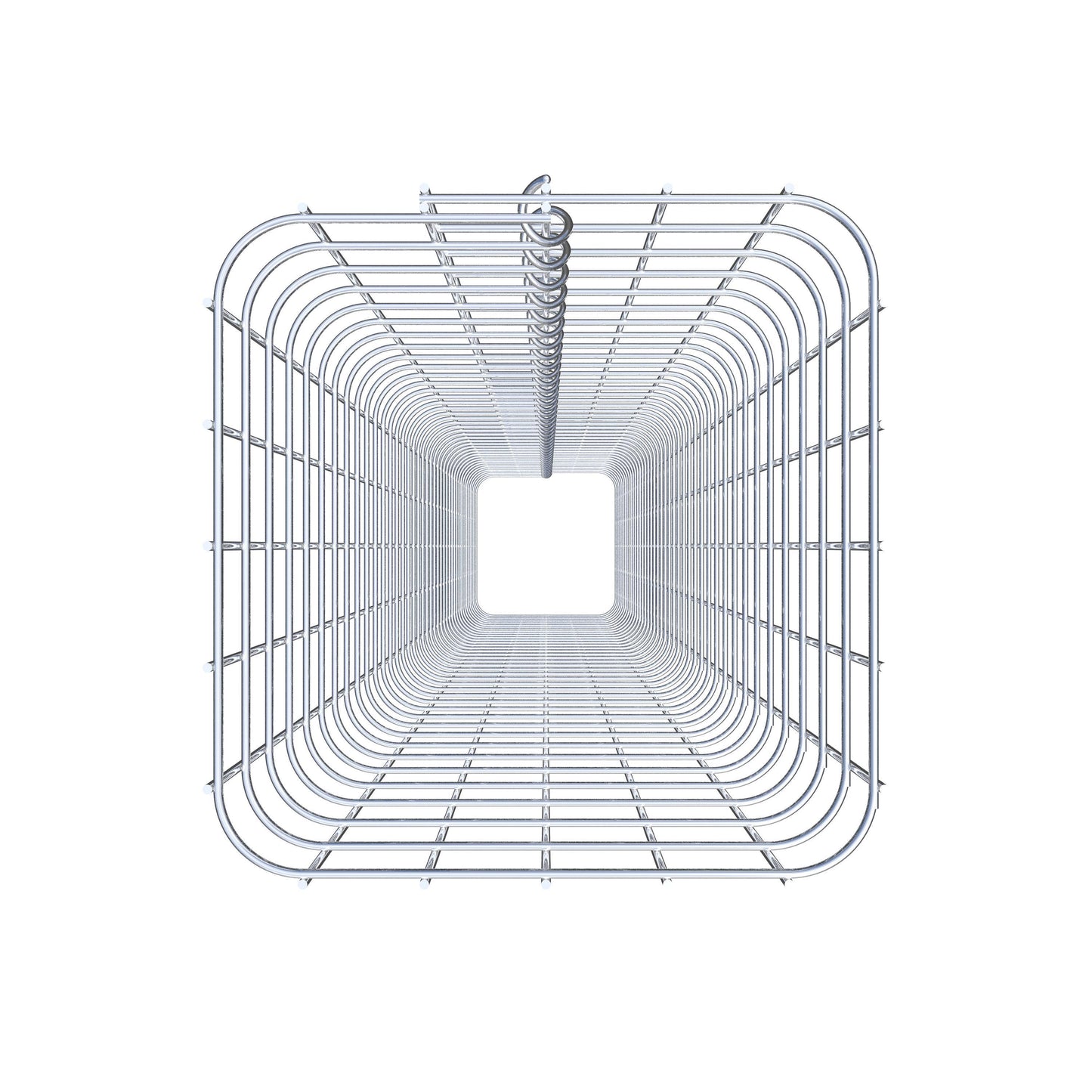 Rektangulär varmförzinkad gabionpelare, 27 cm x 27 cm, 200 cm hög, MW 5 cm x 5 cm