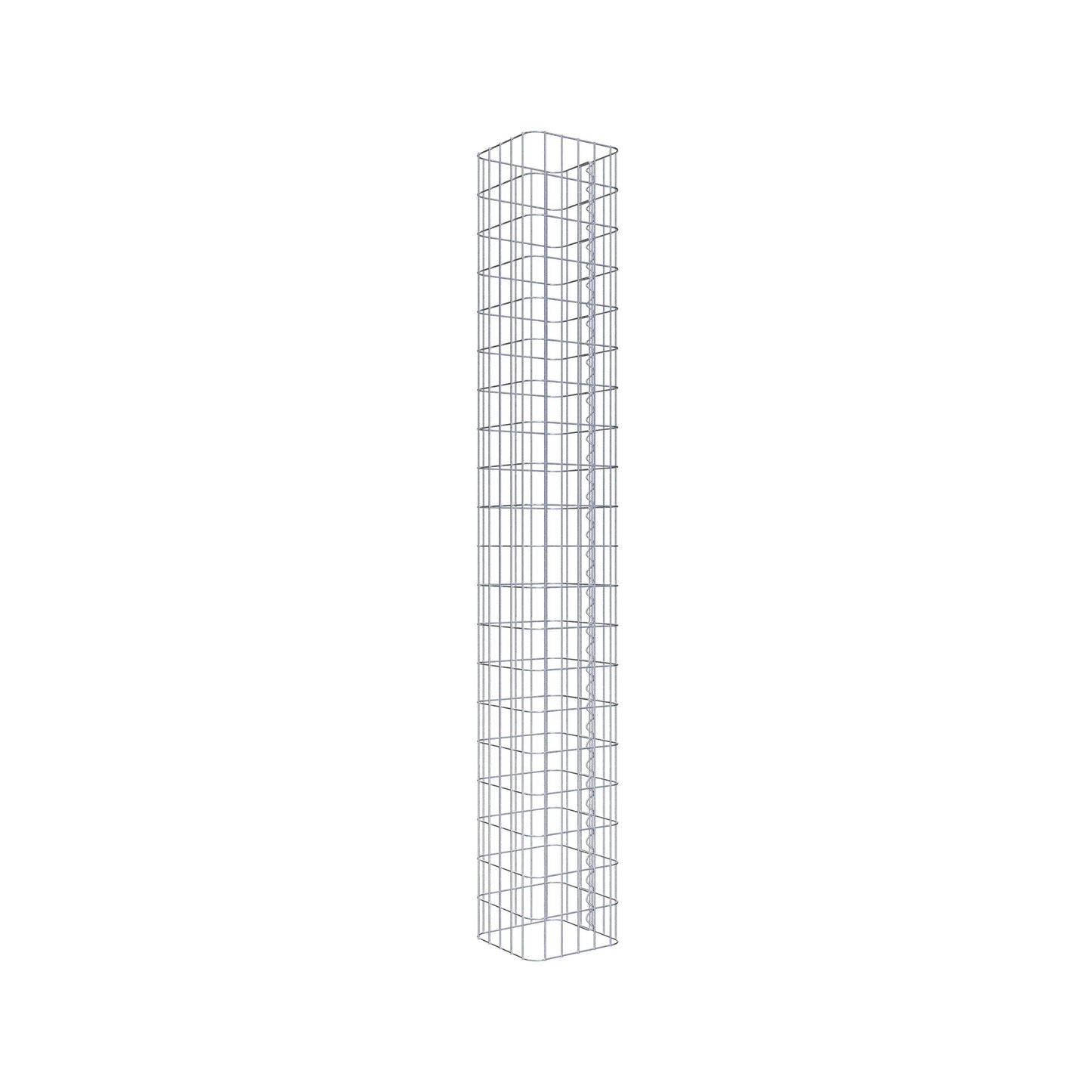Columna rectangular de gaviones galvanizados en caliente, 27 cm x 27 cm, 200 cm de altura, MW 5 cm x 10 cm