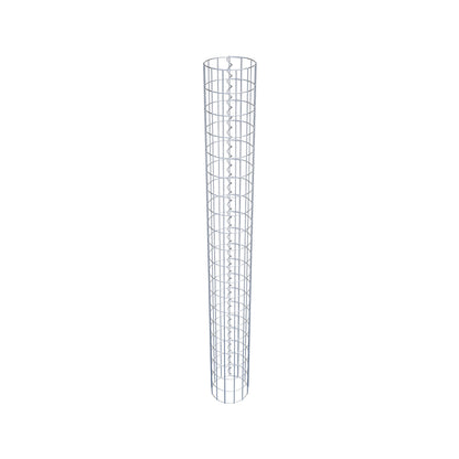 Coluna de gabião redonda, galvanizada a quente, 22 cm de diâmetro, 200 cm de altura, malha 5 cm x 10 cm