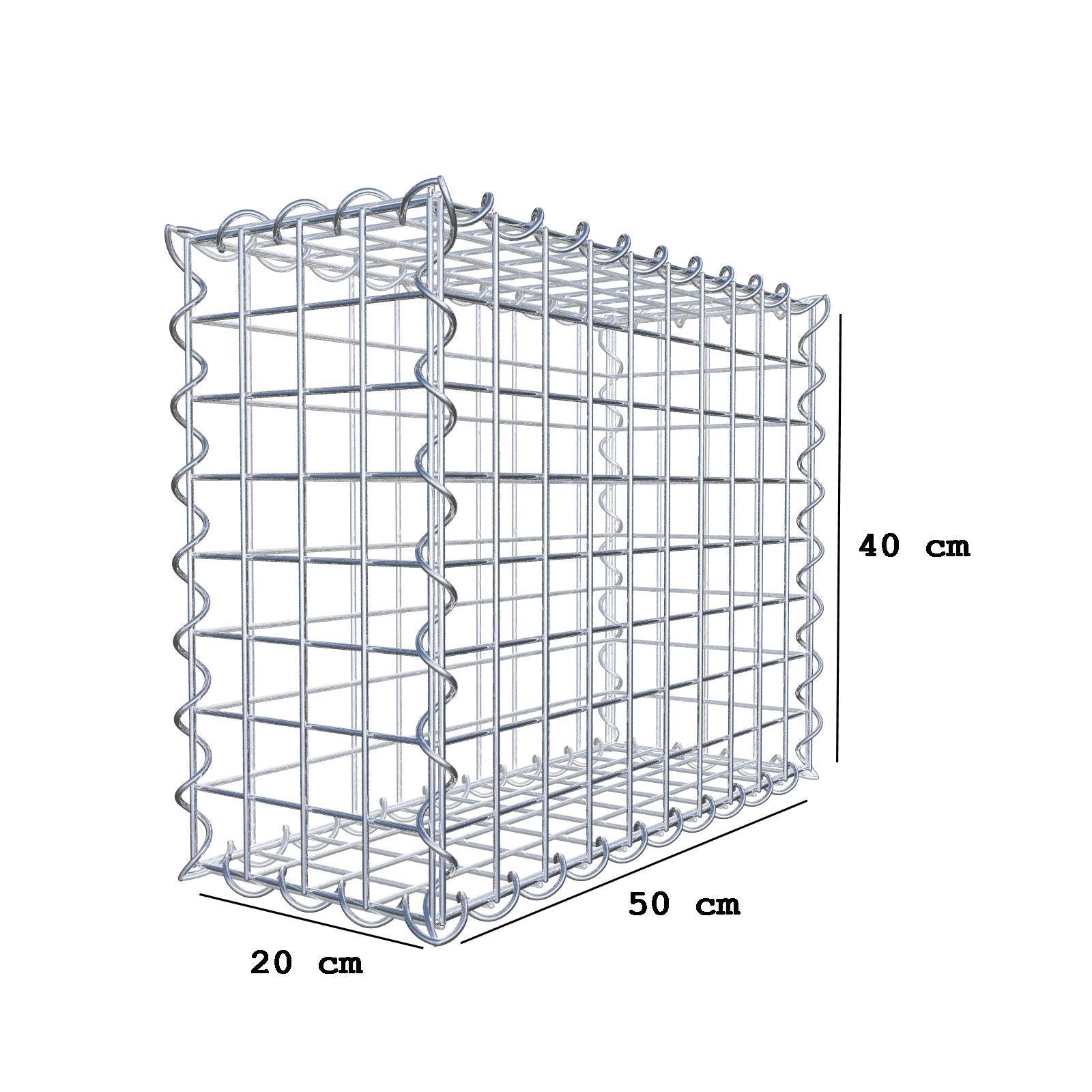 Gabion 50 cm x 40 cm x 20 cm (L x H x P), mailles 5 cm x 5 cm, spirale
