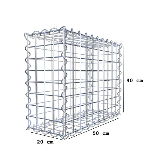 Gavión 50 cm x 40 cm x 20 cm (largo x alto x fondo), malla 5 cm x 5 cm, en espiral