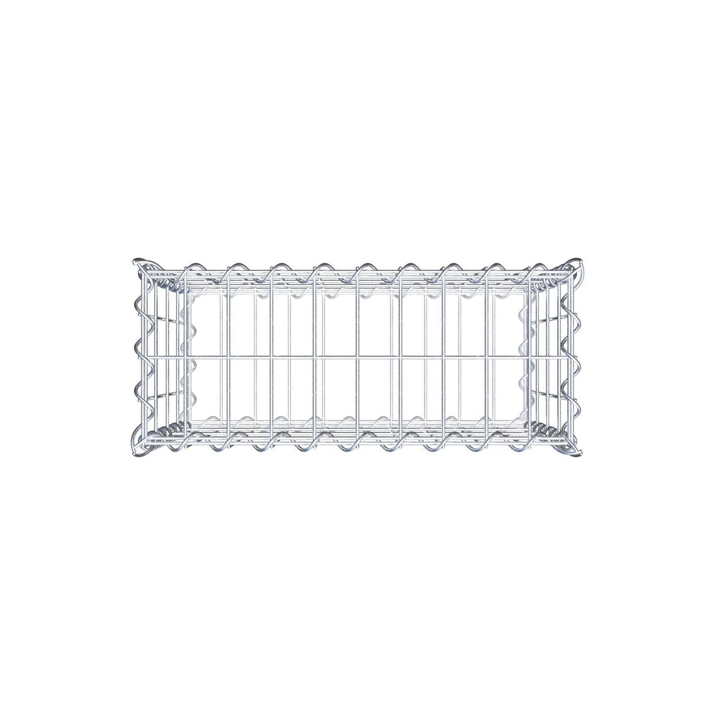 Gabião 50 cm x 40 cm x 20 cm (C x A x P), malhagem 5 cm x 10 cm, espiral