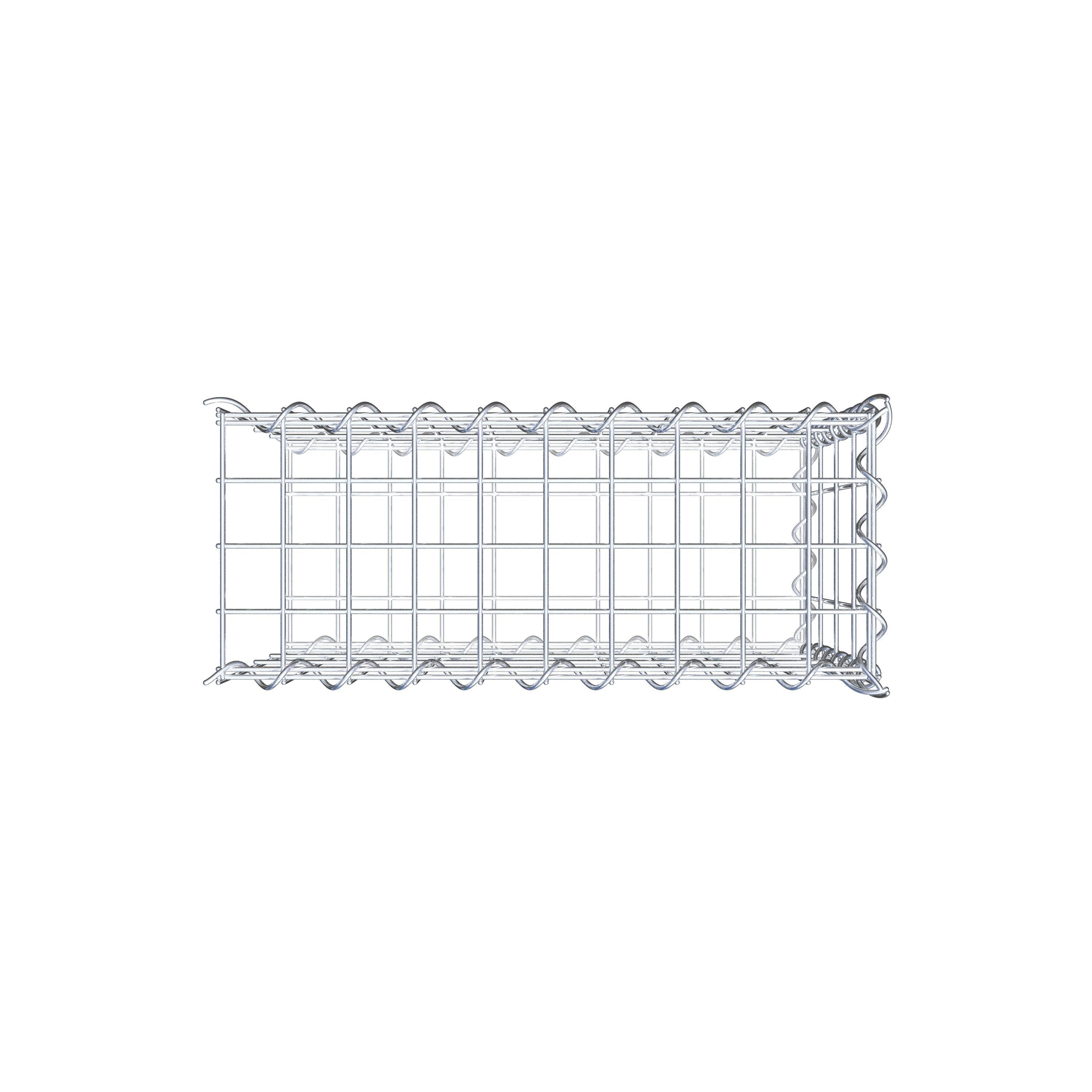 Gabião tipo 2 50 cm x 40 cm x 20 cm (C x A x P), malhagem 5 cm x 10 cm, espiral