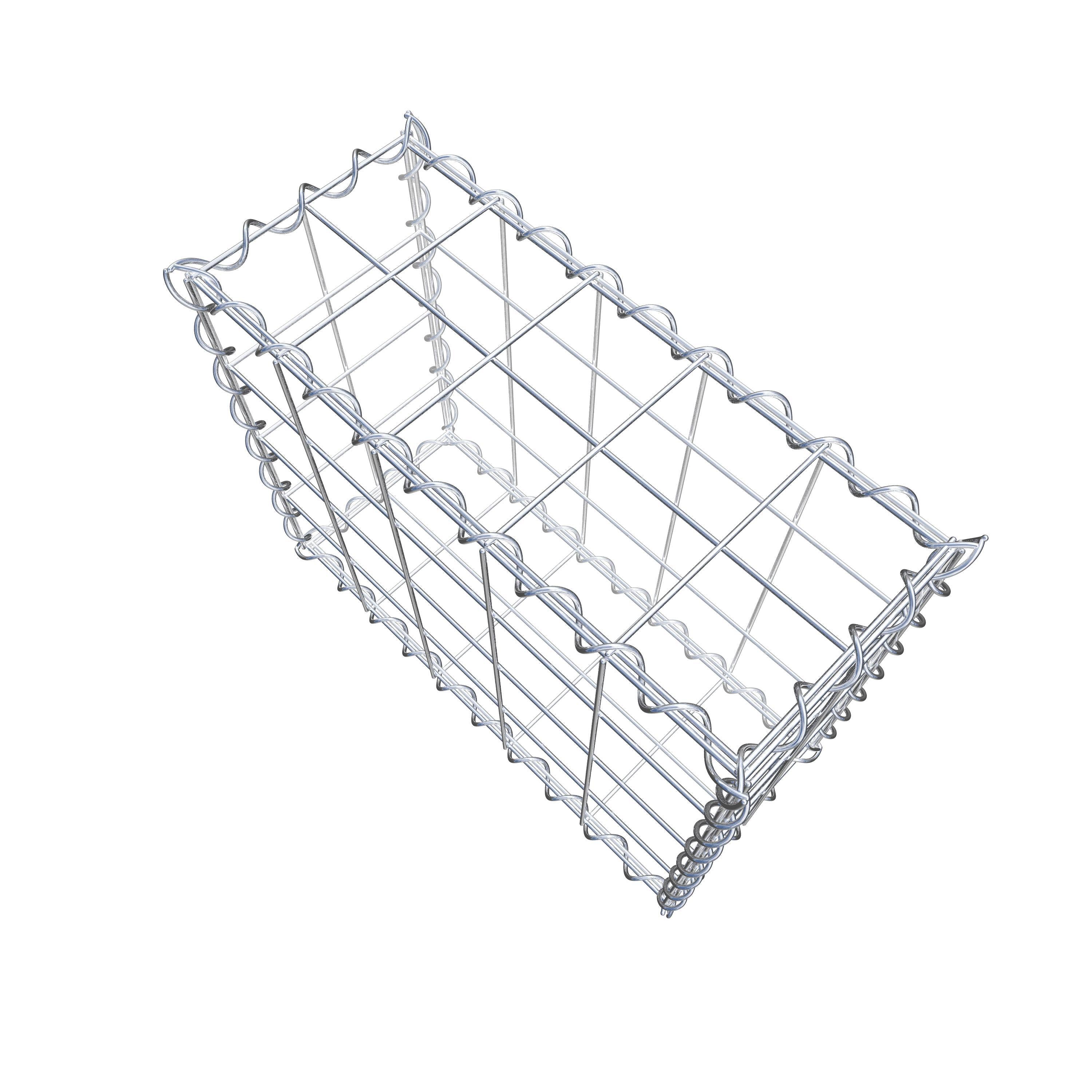 Gabion 50 cm x 40 cm x 20 cm (L x H x D), maskestørrelse 10 cm x 10 cm, spiral