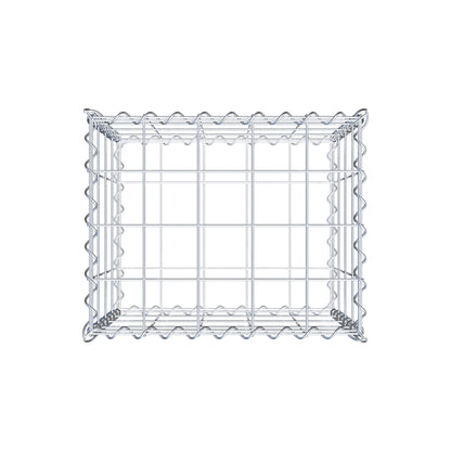 Schanskorf 50 cm x 40 cm x 40 cm (L x H x D), maaswijdte 10 cm x 10 cm, spiraalvormig