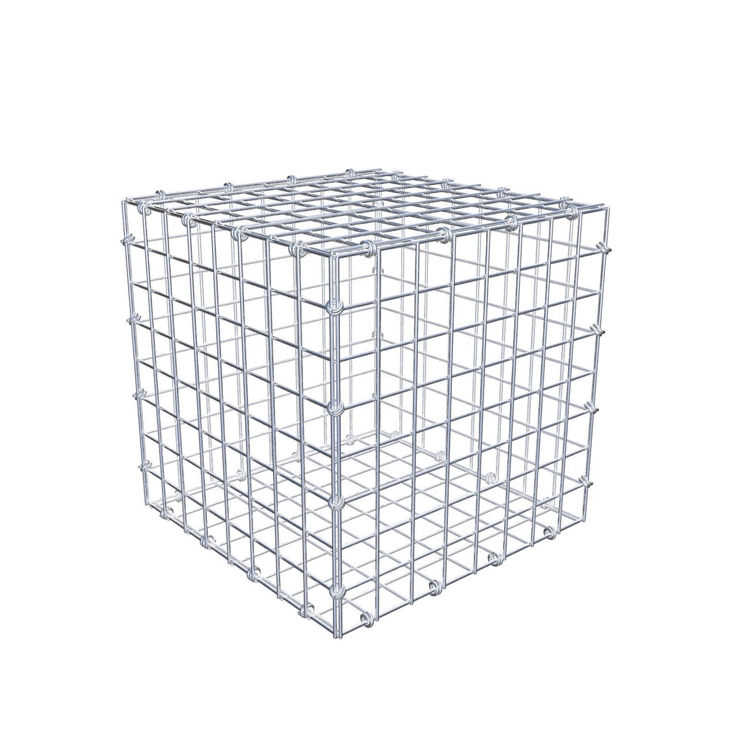 Gabion 40 cm x 40 cm x 40 cm (L x H x D), maskstorlek 5 x 5 cm, spiralring