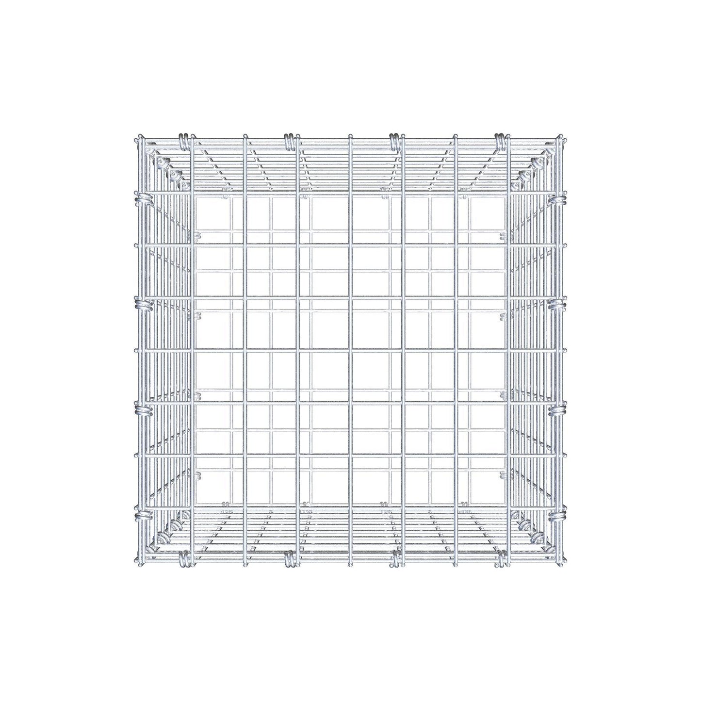 Gabion 40 cm x 40 cm x 40 cm (L x H x D), maskstorlek 5 x 5 cm, spiralring