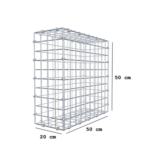 Gabion 50 cm x 50 cm x 20 cm (L x H x D), mesh size 5 x 5 cm, spiral ring