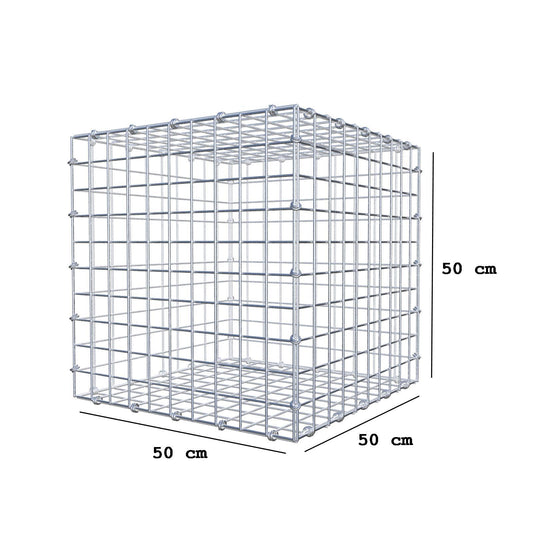 Gabion 50 cm x 50 cm x 50 cm (L x H x D), mesh size 5 x 5 cm, spiral ring