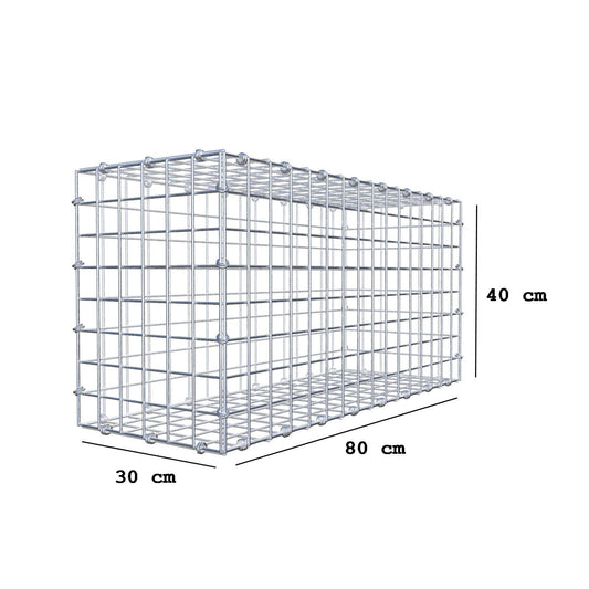 Gabion 80 cm x 40 cm x 30 cm (L x H x D), mesh size 5 x 5 cm, spiral ring