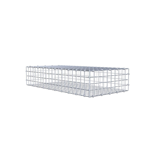 Gabion 100 cm x 20 cm x 50 cm (L x H x D), maskestørrelse 5 x 5 cm, spiralring