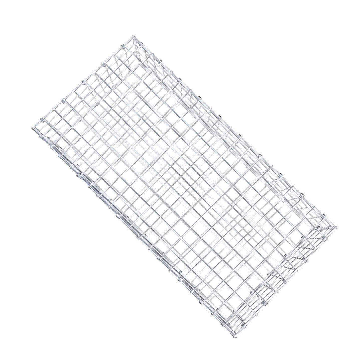 Gabion 100 cm x 20 cm x 50 cm (L x H x D), maskstorlek 5 x 5 cm, spiralring