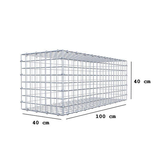 Gabion 100 cm x 40 cm x 40 cm (L x H x D), mesh size 5 x 5 cm, spiral ring