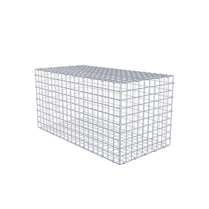 Gabion 100 cm x 50 cm x 50 cm (L x H x D), maskstorlek 5 x 5 cm, spiralring