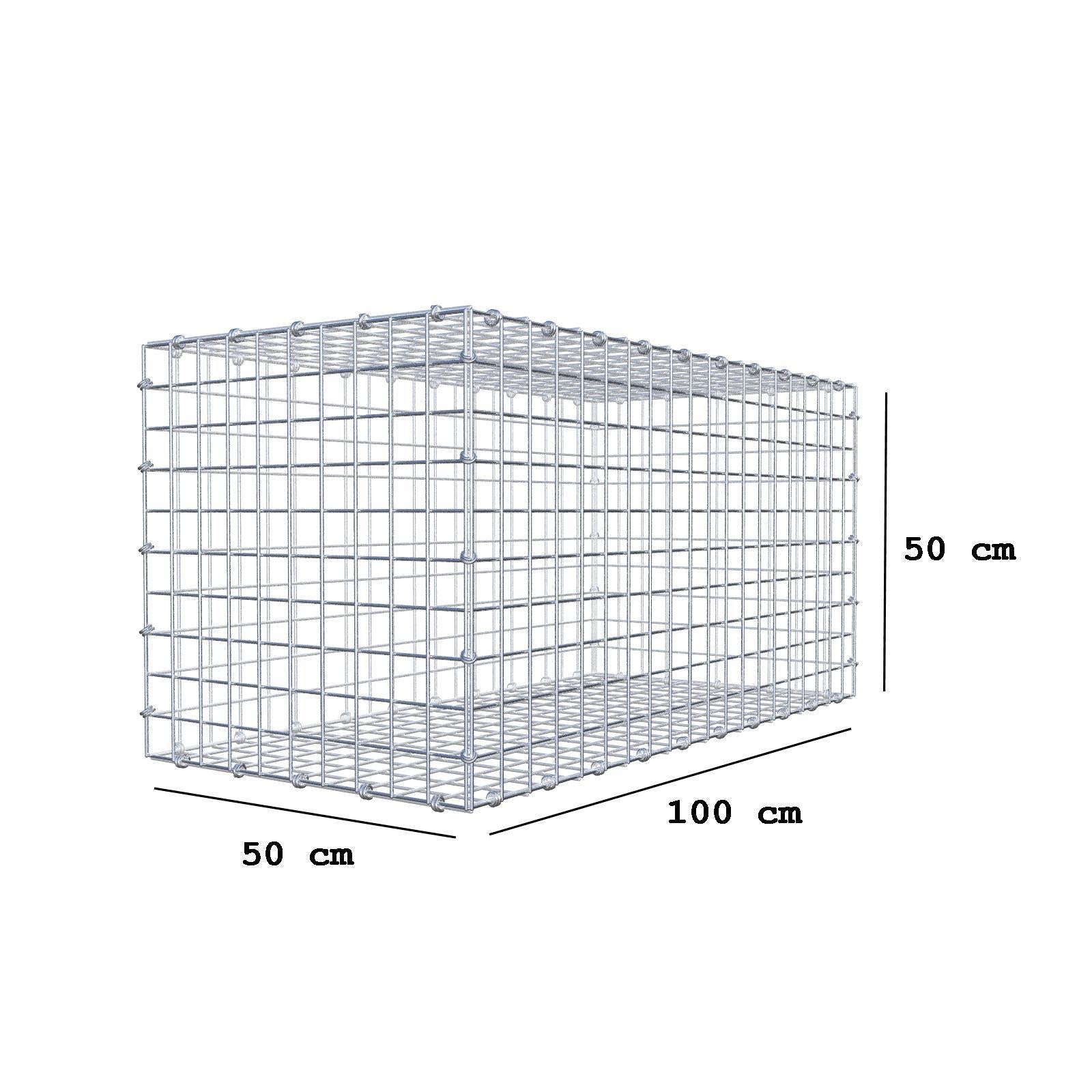 Gabion 100 cm x 50 cm x 50 cm (L x H x D), mesh size 5 x 5 cm, spiral ring