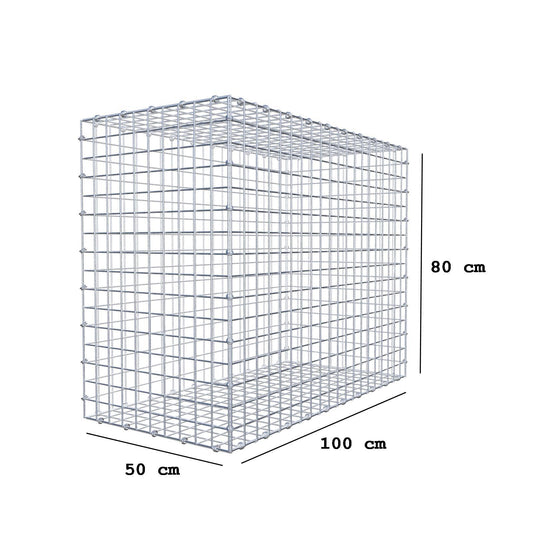 Gabbione 100 cm x 80 cm x 50 cm (L x H x P), maglia 5 x 5 cm, anello a spirale