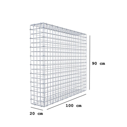 Gabion 100 cm x 90 cm x 20 cm (L x H x D), mesh size 5 x 5 cm, spiral ring