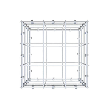 Gabion 30 cm x 30 cm x 30 cm (L x H x D), maskstorlek 10 x 10 cm, spiralring