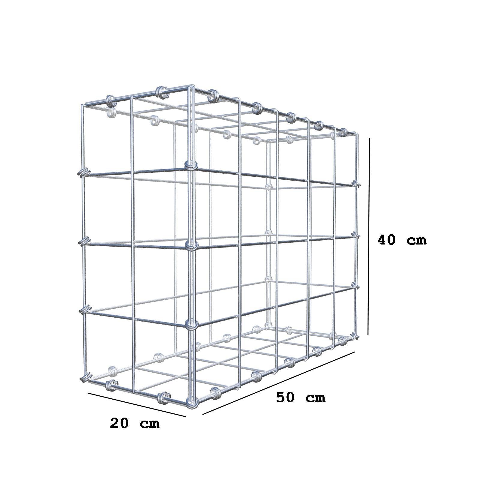 Gabion 50 cm x 40 cm x 20 cm (L x H x P), mailles 10 x 10 cm, anneau en spirale