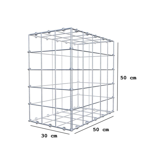 Gabion 50 cm x 50 cm x 30 cm (L x H x D), mesh size 10 x 10 cm, spiral ring
