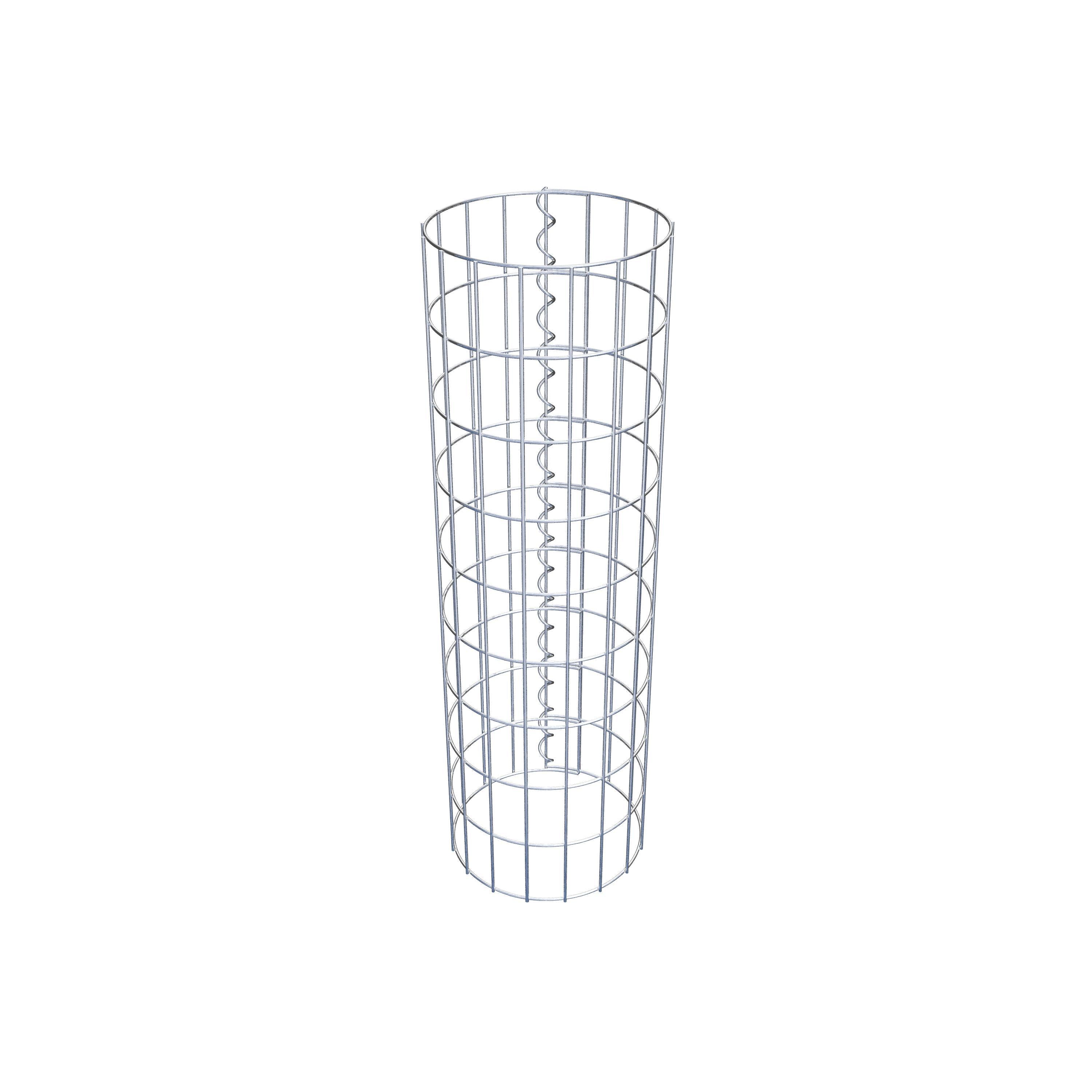 Coluna de gabião com diâmetro de 27 cm, malha redonda de 5 x 10 cm