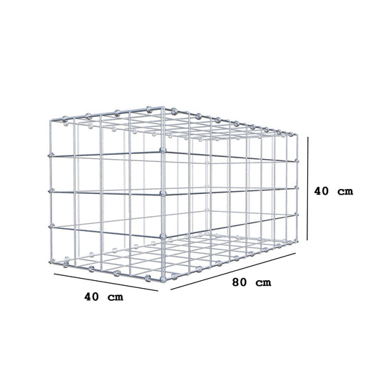 Gabion 80 cm x 40 cm x 40 cm (L x H x P), mailles 10 x 10 cm, anneau en spirale