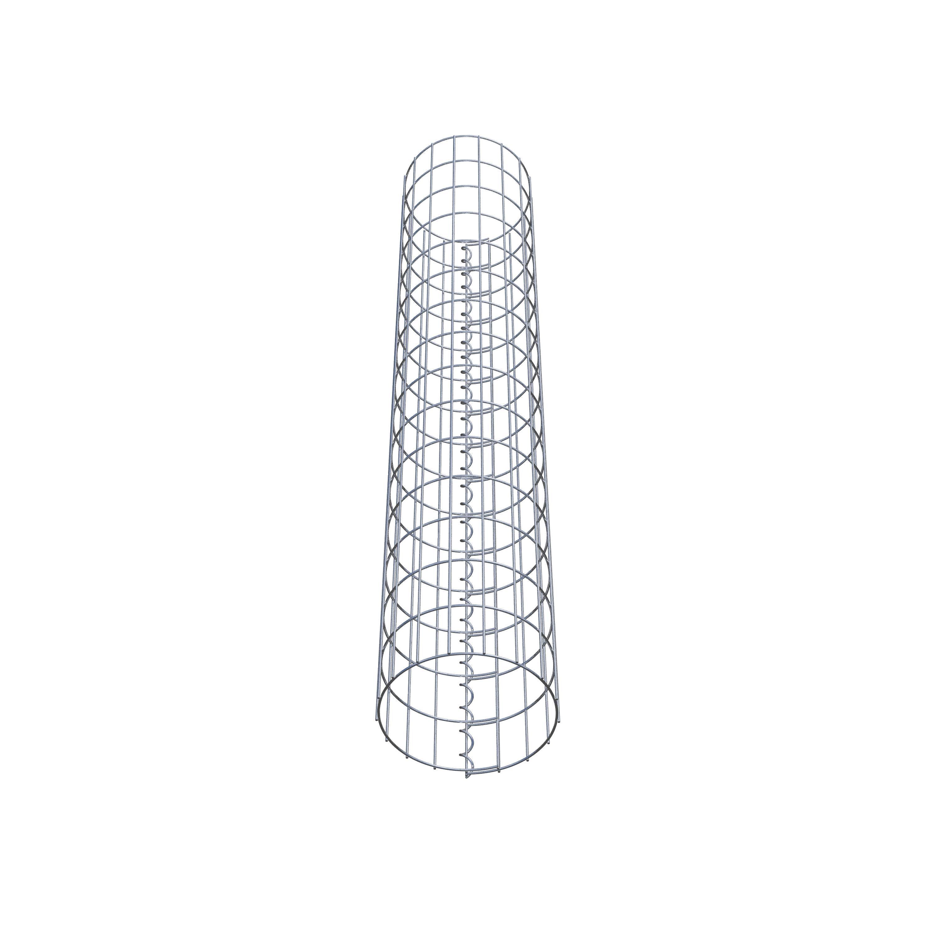 Coluna de gabião com diâmetro de 27 cm, malha redonda de 5 x 10 cm