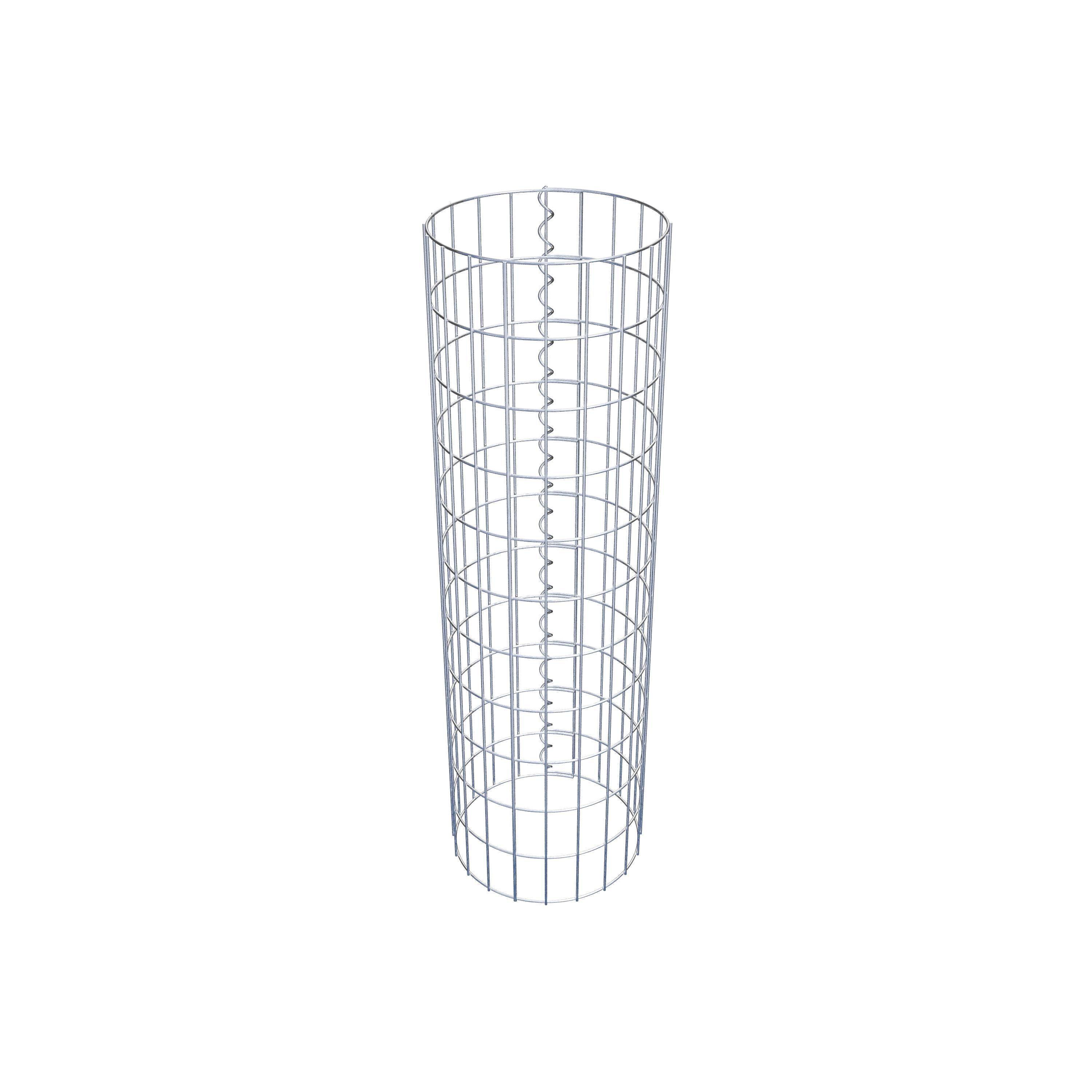 Coluna de gabião diâmetro 32 cm, malha 5 x 10 cm redonda