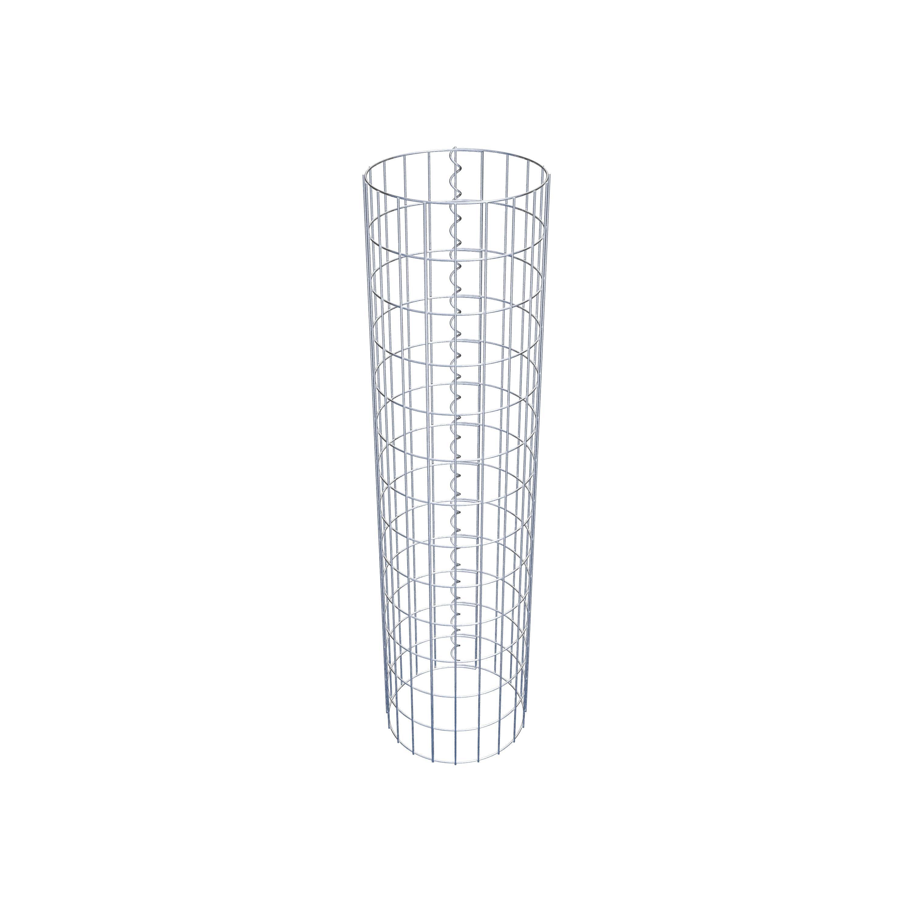 Coluna de gabião diâmetro 32 cm, malha 5 x 10 cm redonda