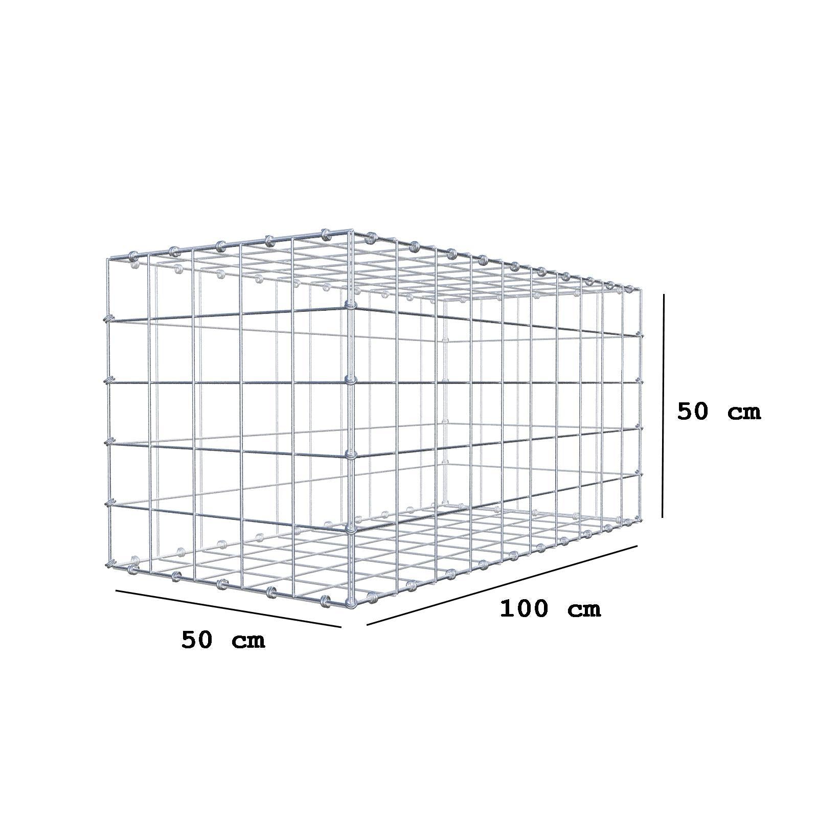 Gabião 100 cm x 50 cm x 50 cm (C x A x P), malhagem 10 x 10 cm, anel espiral