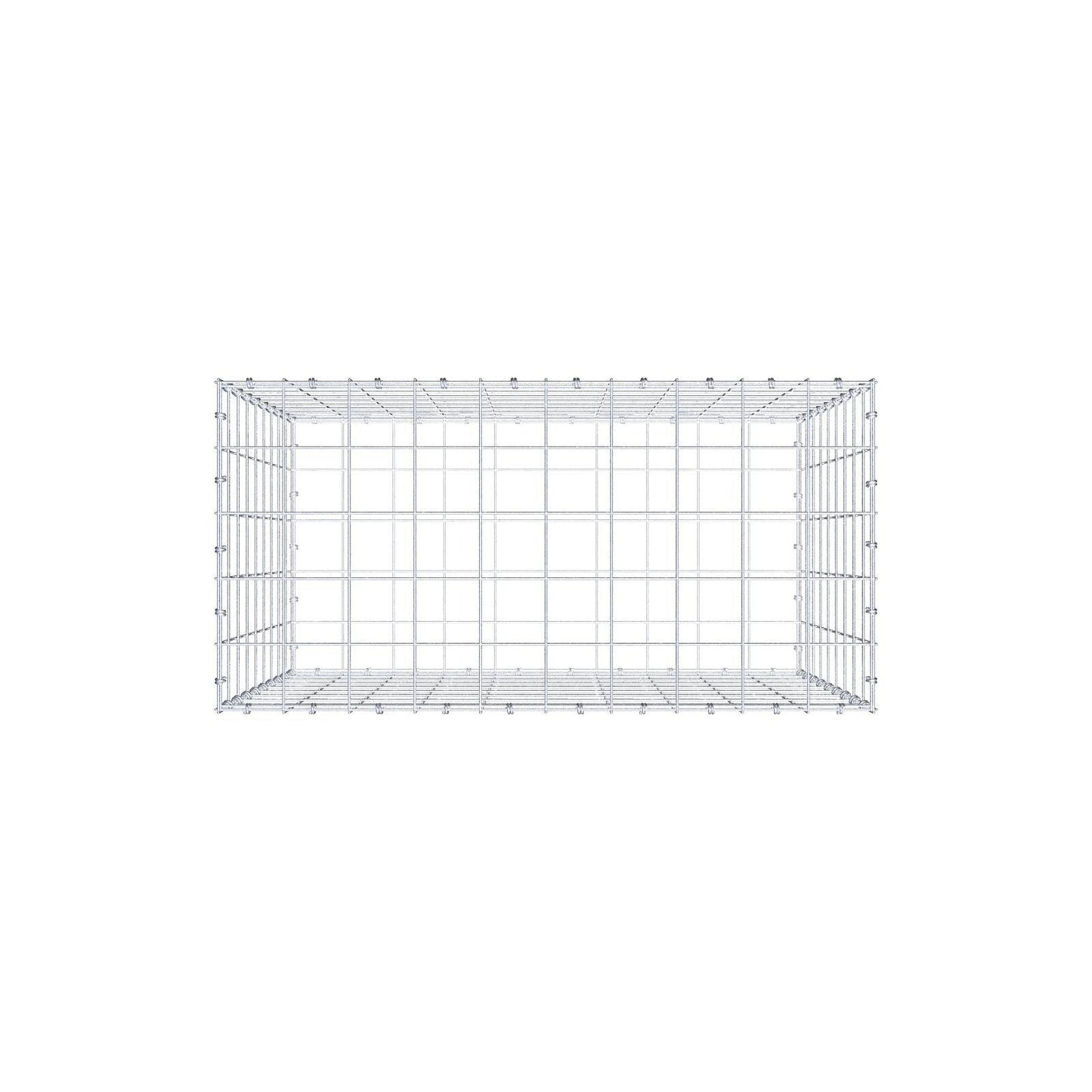 Gabion 100 cm x 90 cm x 50 cm (L x H x D), maskstorlek 10 x 10 cm, spiralring