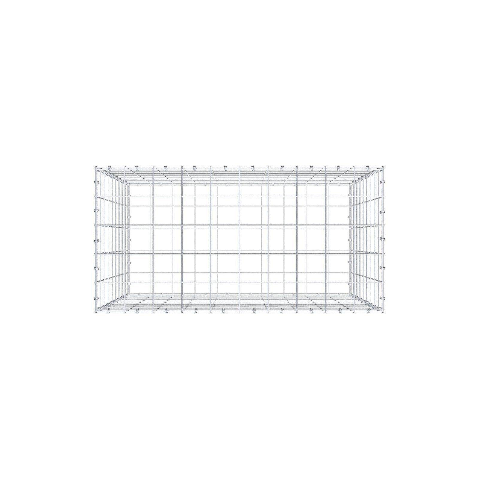 Gabione 100 cm x 90 cm x 50 cm (L x H x T), Maschenweite 10 x 10 cm, Spiralring