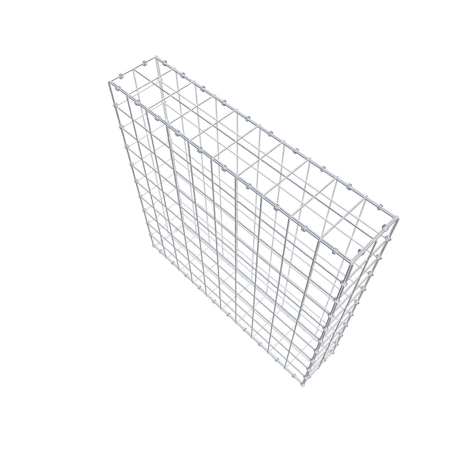 Gabion 100 cm x 100 cm x 20 cm (L x H x D), maskstorlek 10 x 10 cm, spiralring