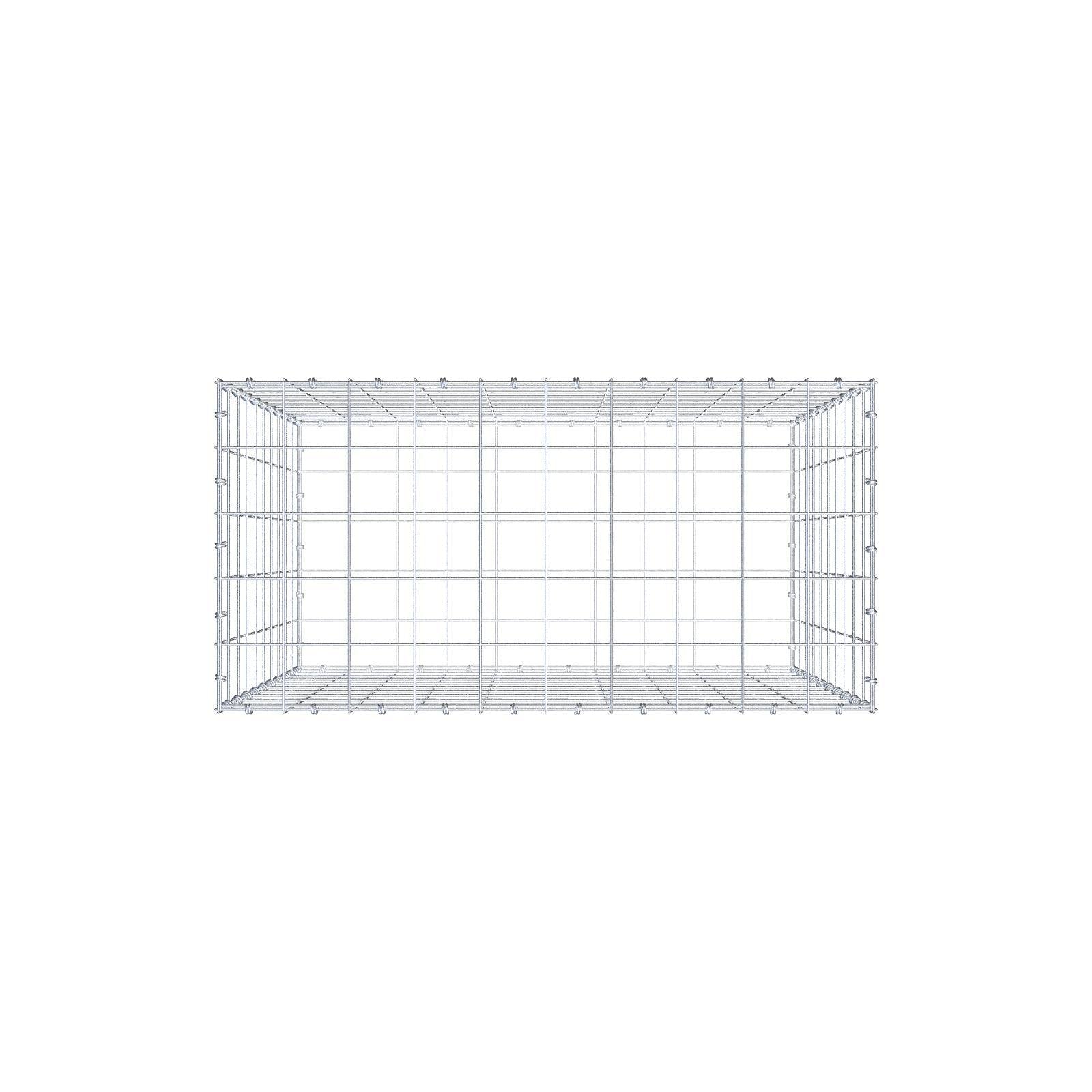 Gabion 100 cm x 100 cm x 50 cm (L x H x D), maskstorlek 10 x 10 cm, spiralring