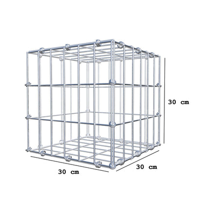 Gabion 30 cm x 30 cm x 30 cm (L x H x D), maskstorlek 5 x 10 cm, spiralring