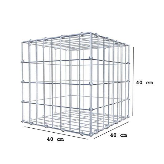 Gabion 40 cm x 40 cm x 40 cm (L x H x D), maskestørrelse 5 x 10 cm, spiralring