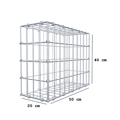 Gabion 50 cm x 40 cm x 20 cm (L x H x D), mesh size 5 x 10 cm, spiral ring